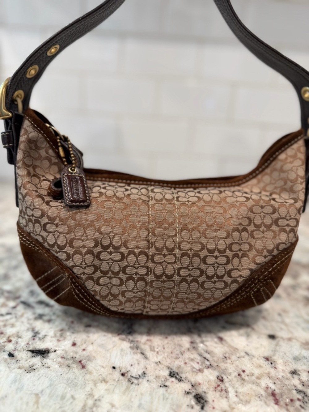 Coach Brown/Tan Signature Jacquard soho Shoulder Bag - Picture 16 of 16